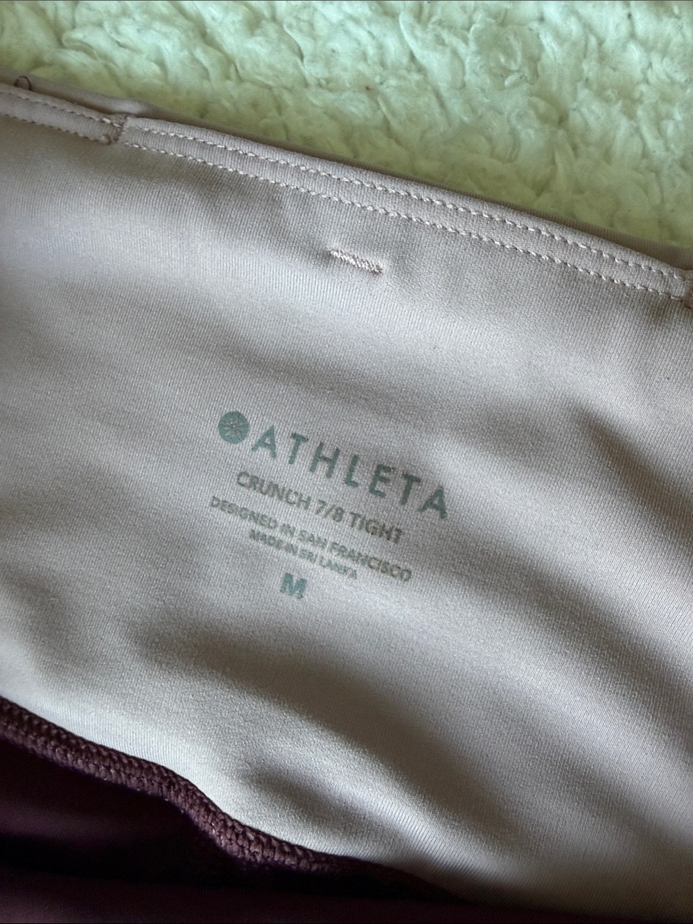 Athleta Maroon with Pink and Light Pink Side Stripes Crunch 7/8 Leggings - Picture 3 of 6